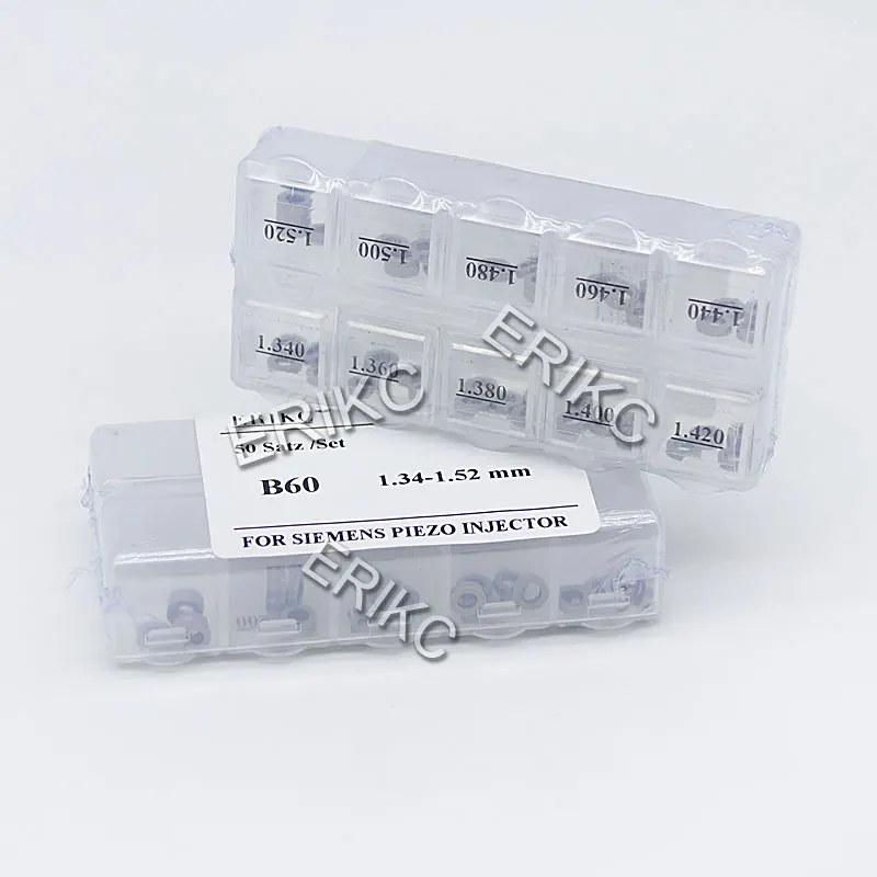 ERIKC Diesel Injector Parts Washer B60 Fuel Injection Shim Kits Adjusting Gasket Size 1.34-1.52mm for Siemens Piezo Nozzle 50pcs |