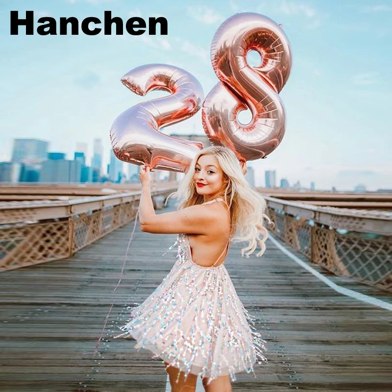 32 дюймовые большие фольгированные воздушные шары в виде цифр Размеры 25 30 декор