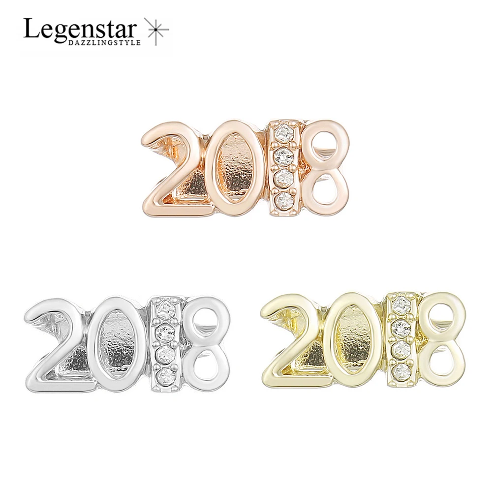 Legenstar Новое поступление 10 мм золотой цвет 2018 с цифрами хрустальные горки амулеты