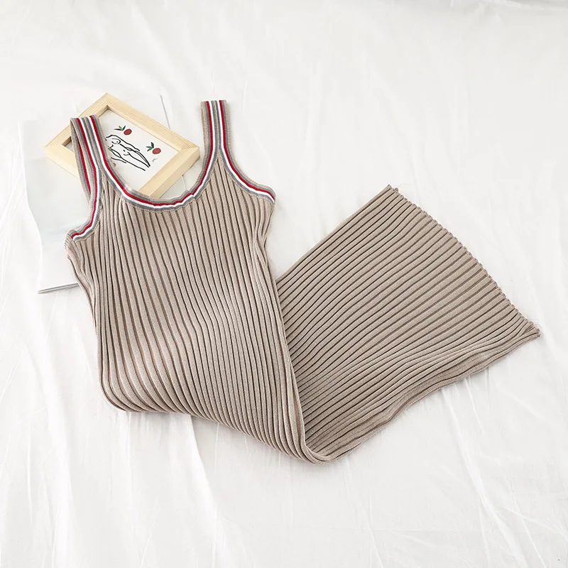 2019 Новая мода женские платья в полоску тонкий круглый вырез горловины с