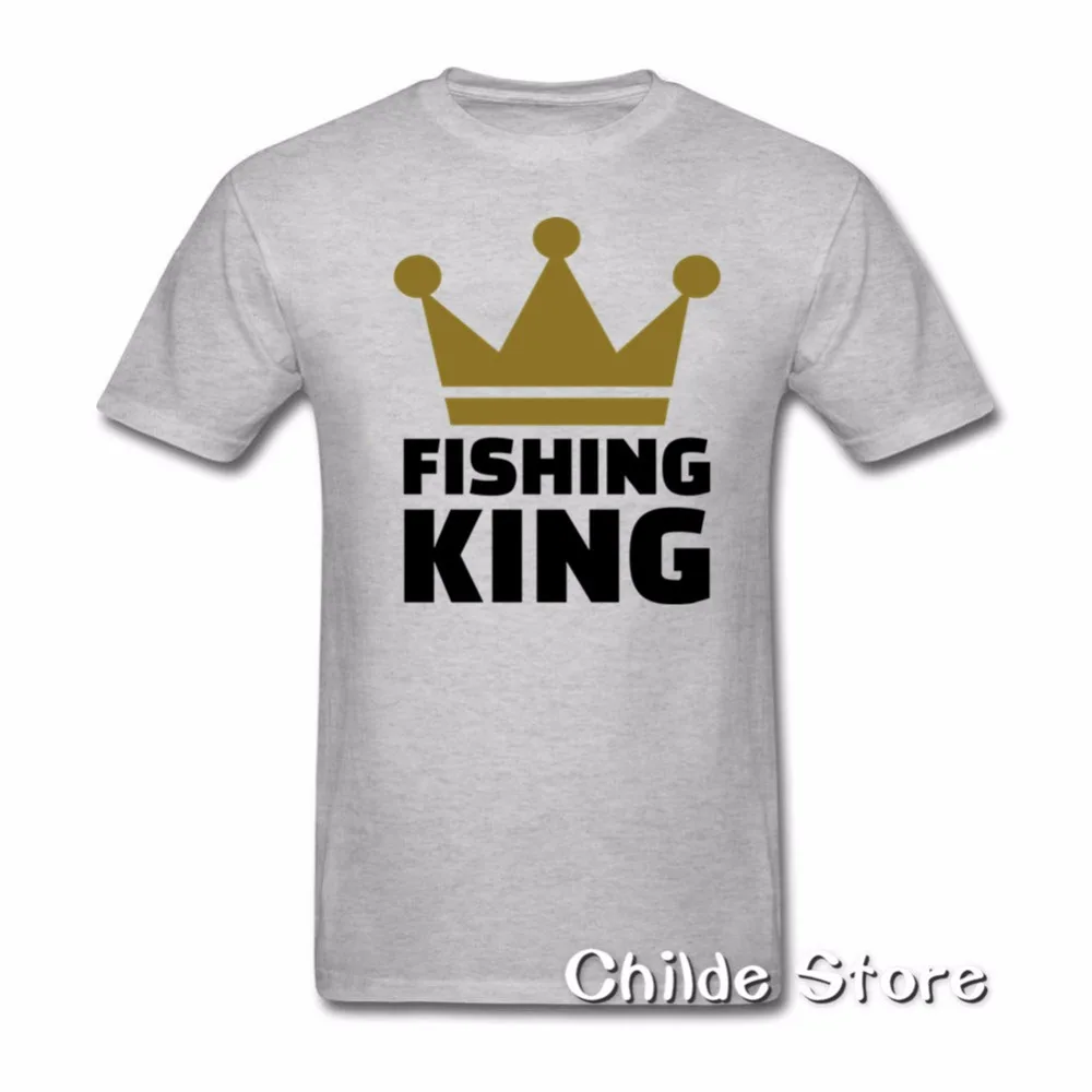Fishinger King T Мужская рубашка с принтом белый короткий рукав на заказ 3XL Семейные