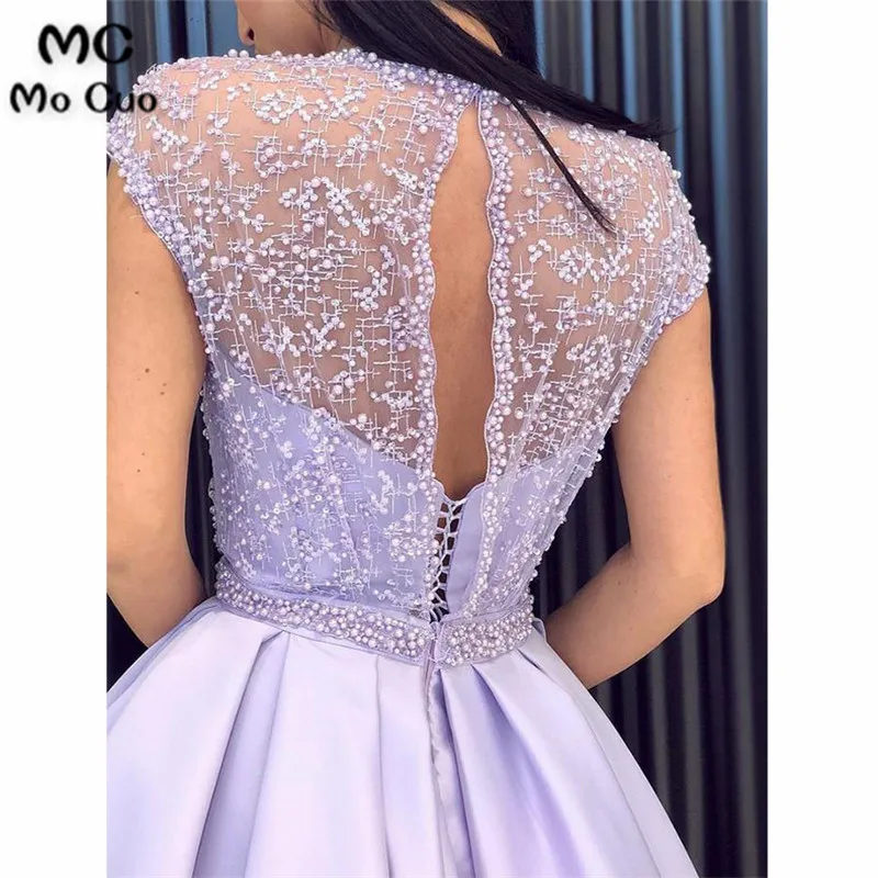 2018 Потрясающие темно розовые вечерние платья с лямкой на шее и бусинами разрезом