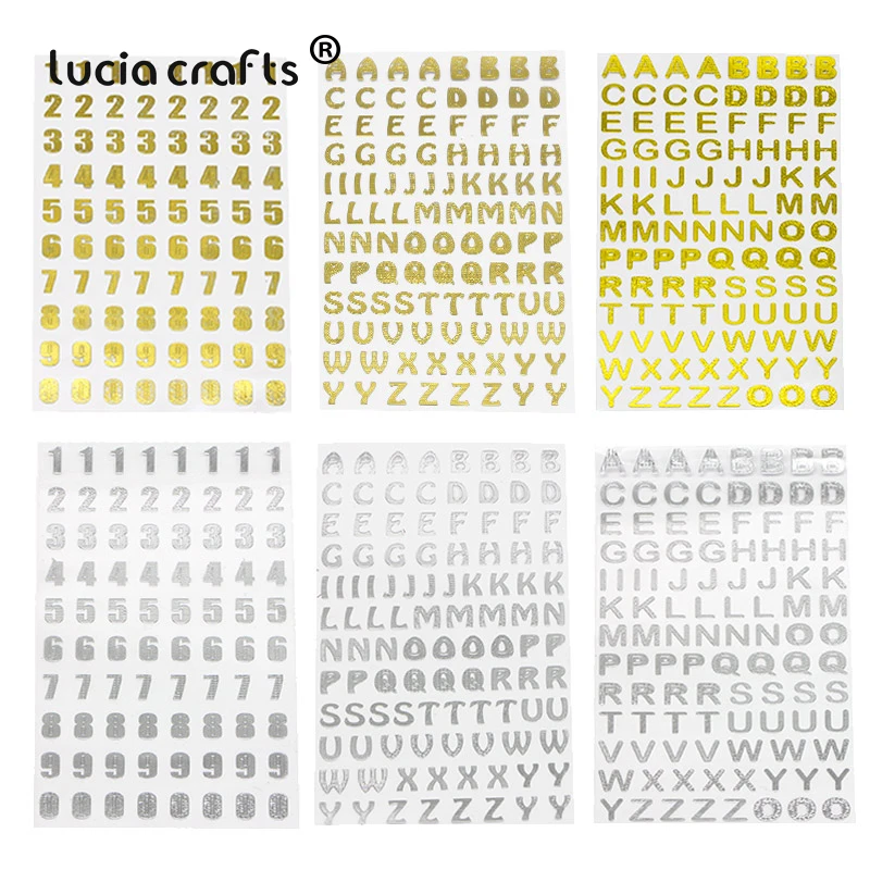 Lucia Crafts 3 sheets/lot 21.5*10cm Digital Letter Numbers Decor Sticker for Scrapbooking DIY I0402 | Дом и сад