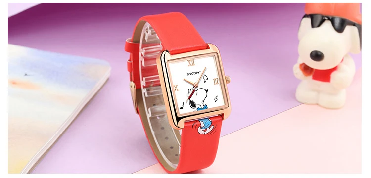 Snoopy часы женские часы классические мужские часы детские часы подлинный бренд повседневные Модные кварцевые наручные часы