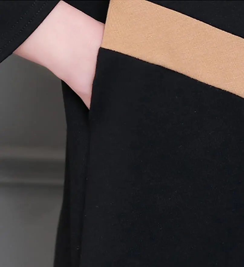 2017 Весна Осень Женская Мода Свободные Полосы Ситец Dress Повседневная Длинные