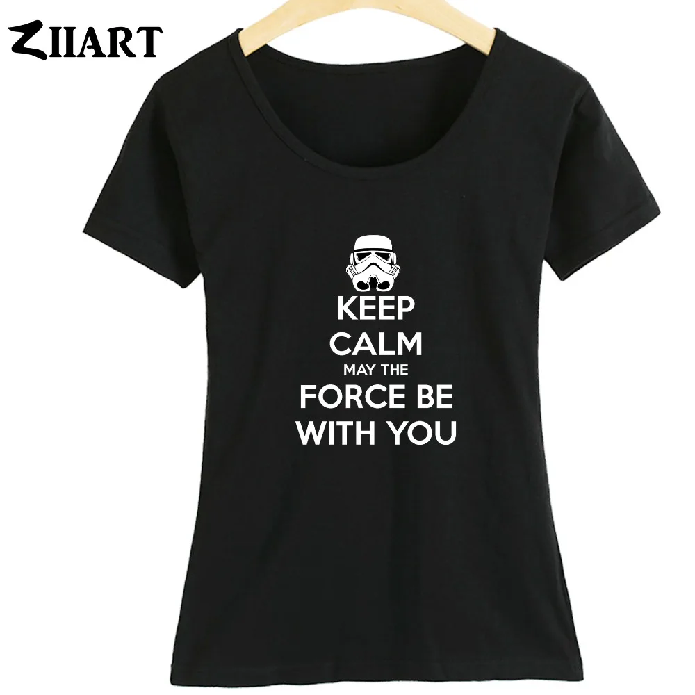 Звездные войны KEEP CALM MAY THE FORCE BE WITH YOU одежда для пары летние женские футболки с