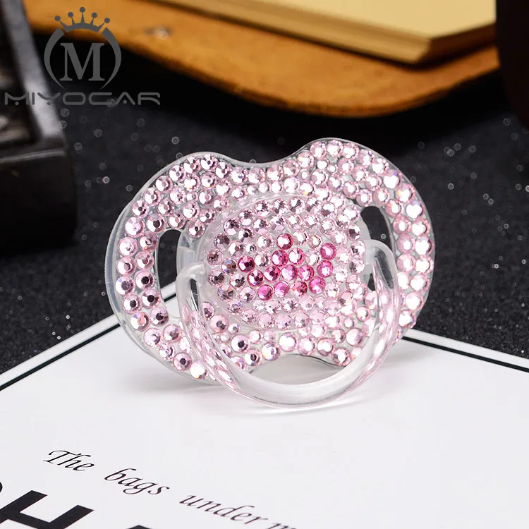 MIYOCAR любое имя принцесса bling горный хрусталь пустышка Клип пустышка зажим bling Корона соска/соски/для соски-пустышки с зажимом набор
