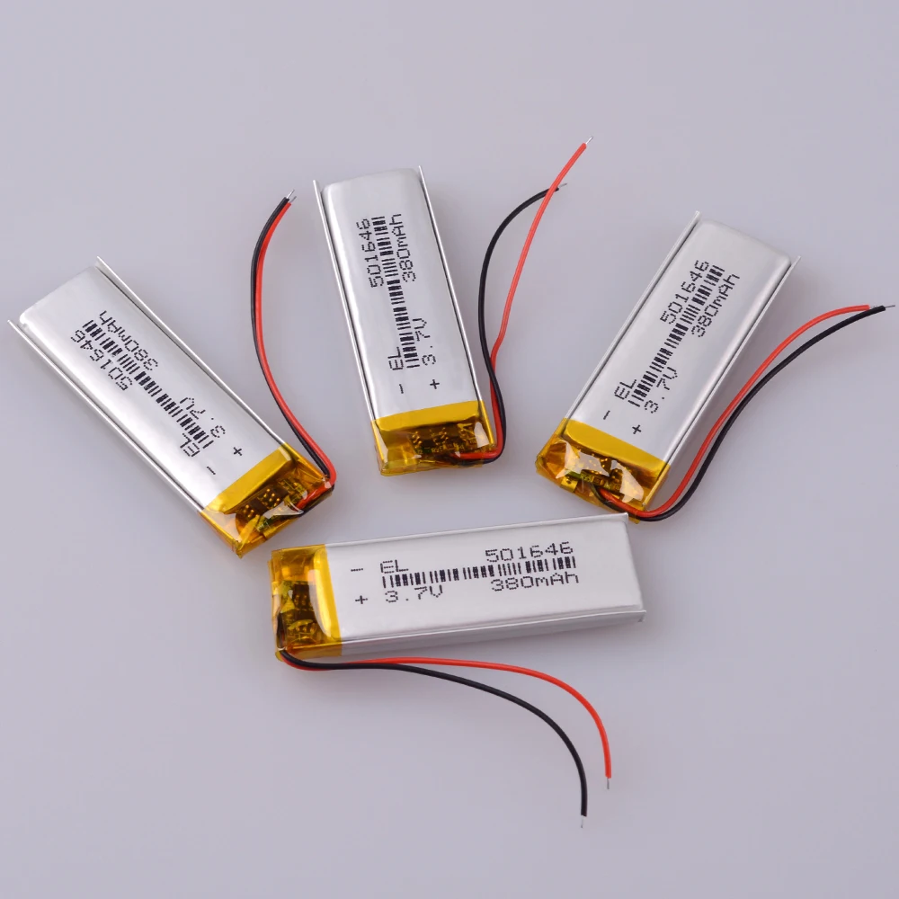 3 7 V 380 mAh 501646 Литий-полимерный LiPo Перезаряжаемые Батарея ионных элементов для Mp3