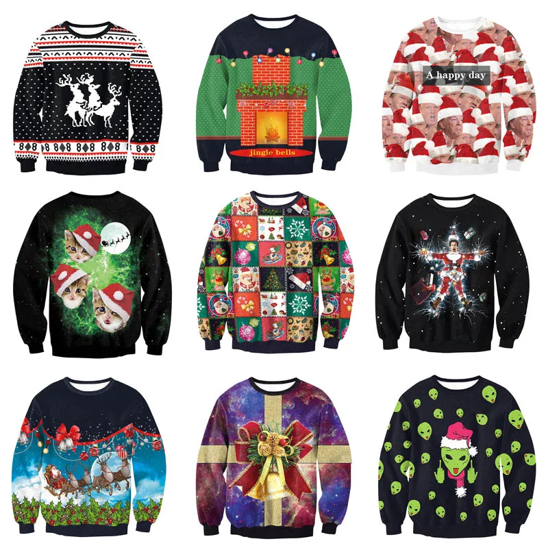 Унисекс для мужчин и женщин 2020 уродливая Рождественская Толстовка отдыха