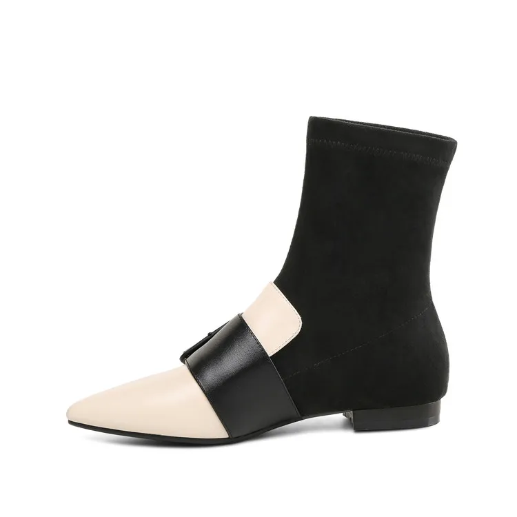 Женские замшевые ботинки до середины икры MLJUESE разноцветные повседневные с