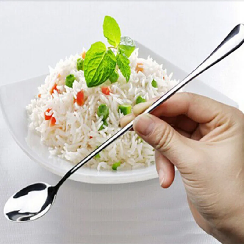 LINSBAYWU высококачественные десертные чайные ложки из нержавеющей стали с длинной