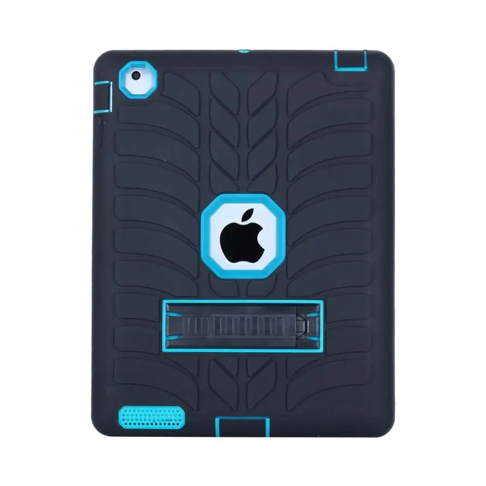 4 Для iPad 2/3/4 планшет резиновый чехол для iPad 3 Слои амортизация Броня Защитная крышка с подставкой для iPad 2 2nd 3rd 4th поколения - Цвет: 4