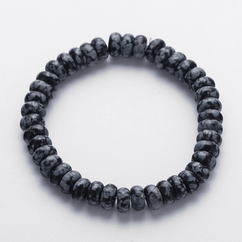 Браслет из натурального оникса агата снежинки обсидиана эластичный браслет