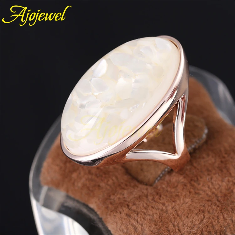 Ajojewel Размер 10 и 11 Роскошный белый корпус с одним камнем большое кольцо для женщин