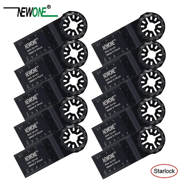 10 pcs NEWONE 32 мм BIM пилы мульти пакет Осциллирующий Мультитул пилы для Starlock резки дерева гипсокартона пластика металла - Цвет: 10 pcs