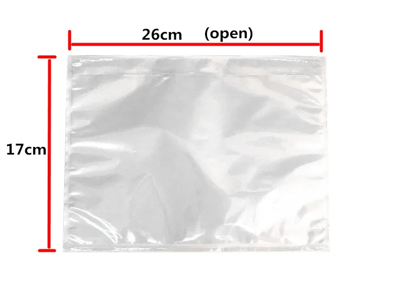 26X17cm 50 шт пластиковые пакеты, пластырь, прозрачный пакет для банкнот, один бумажный размер, упаковка, Сумка для документов, самоклеющиеся пакеты, экспресс-заказ - Цвет: 26X17cm