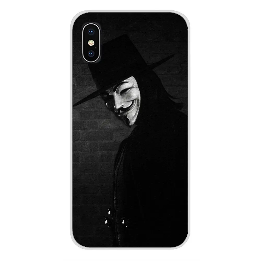 Для Samsung Galaxy S3 S4 S5 Mini S6 S7 Edge S8 S9 S10 Lite Plus Note 4 5 8 9 V для Vendetta Anonymous Mask TPU Прозрачный чехол