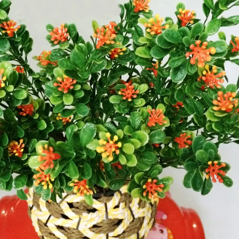 1 шт. (1 = 7 веток) букет искусственных зеленых растений Миланская трава с листьями