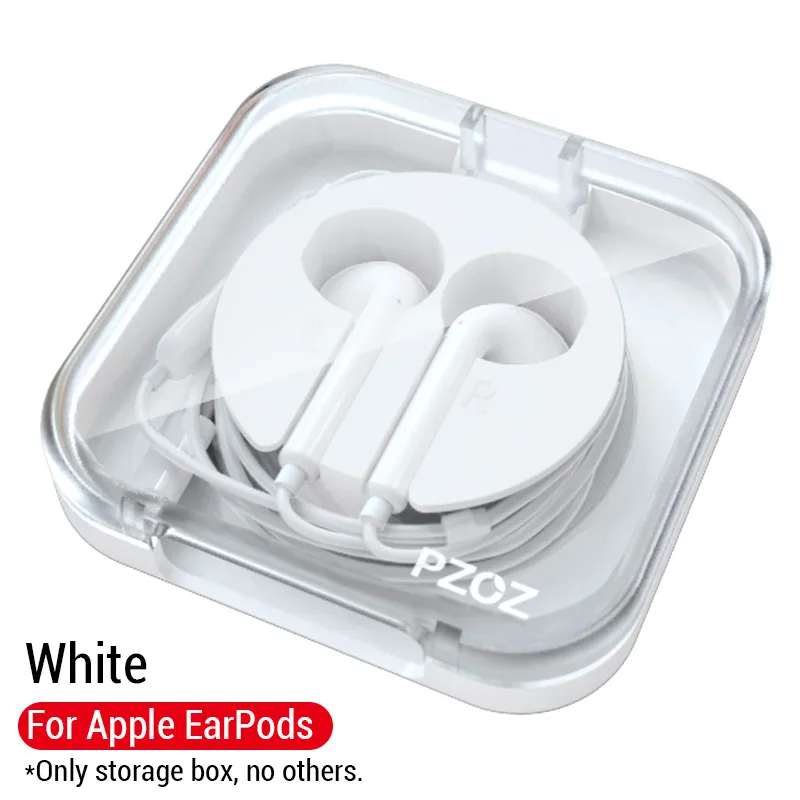 White PZOZ чехол для наушников s для Apple EarPods, проводные наушники, наушники, гарнитура, аксессуары для хранения, сумка для переноски, футляр, чехол для EarPod - Цвет: White