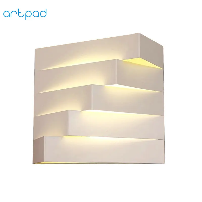 Artpad Nordic 3D White Modern Iron Wall Light E27 Base Showroom Bedroom Living Room Balcony Stairway Lamps Lighting | Освещение