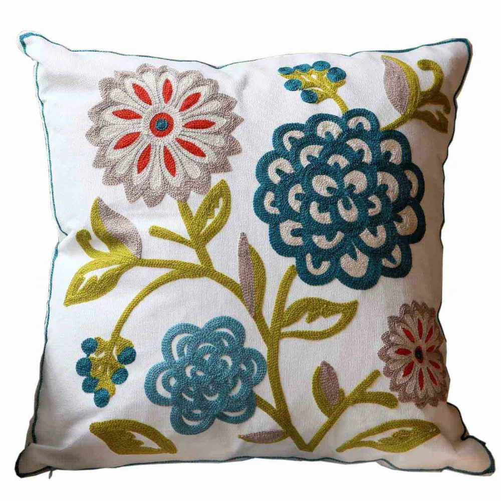 Цветы хлопка ручной вышивкой диван Чехлы Декоративные отеля шоу наволочка
