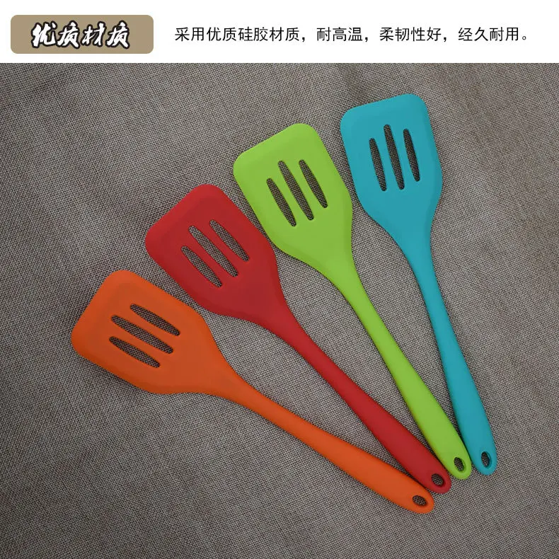 Silicone Long-handled Rice Soup Spoon Solid Color Ladle Style Flatware Kitchen Tools Accessories | Дом и сад