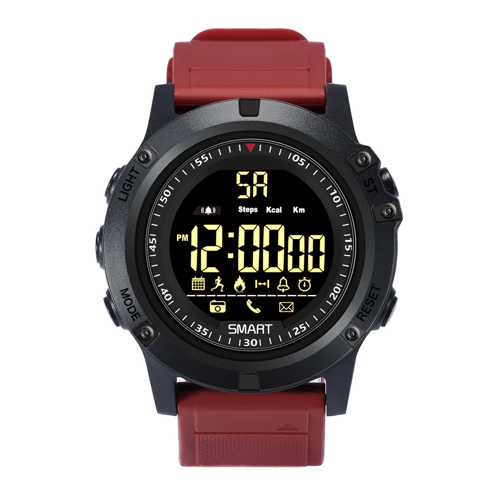 UHOOFIT DX17s спортивные часы Bluetooth Смарт-часы мужские 50 м Водонепроницаемый Шагомер напоминание о звонках умные часы для IOS Android - Цвет: red