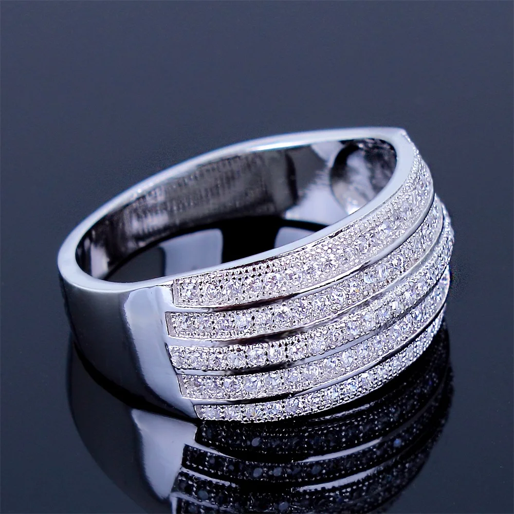 Dreamcarnival 1989 обручальное Кольца для Для женщин bagues Rhodium Gold Цвет пять рулонов CZ костюмы Jewellery anillos Mujer Ringen
