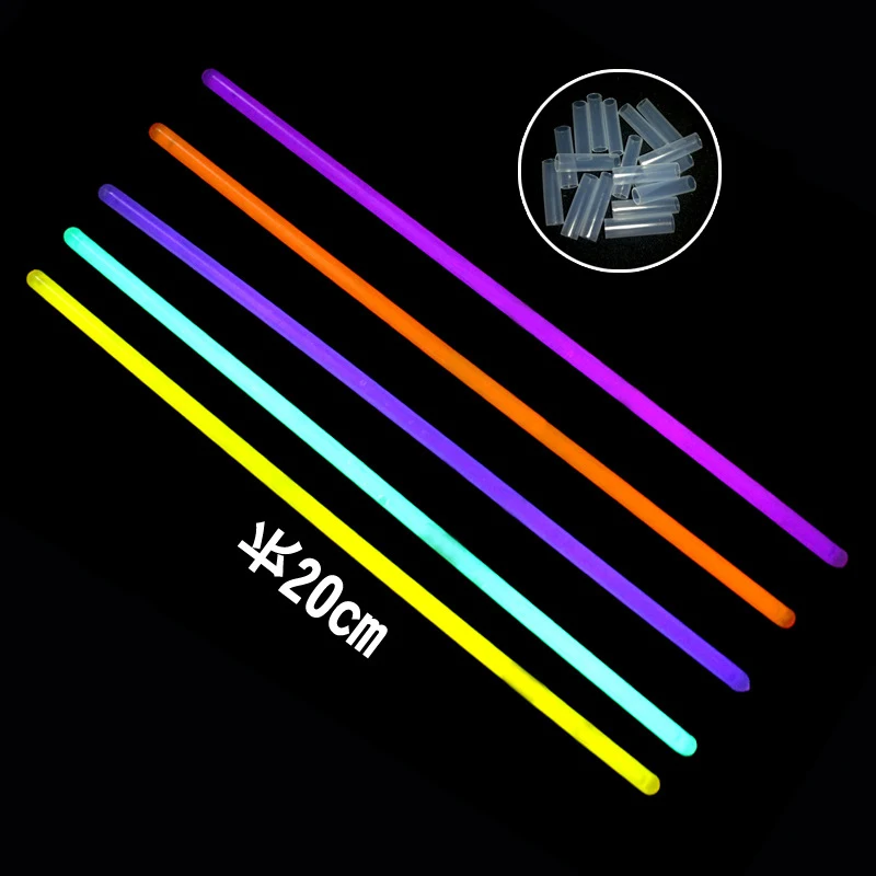 100 шт разноцветные светящиеся палочки красочные световые палочки вечерние флуоресцентные ожерелья Браслет концертные Принадлежности Декор