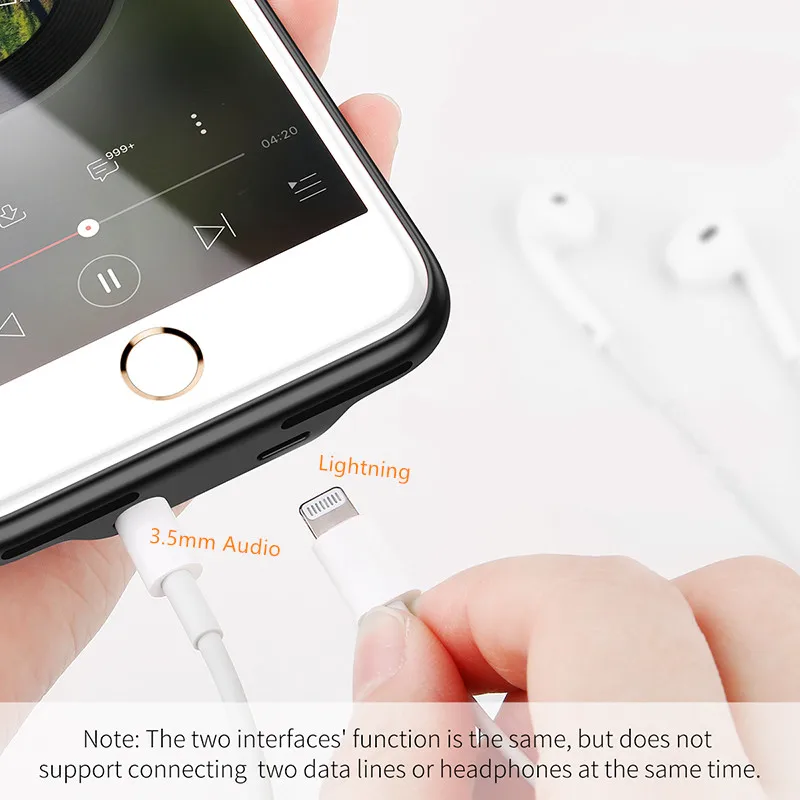 3 в 1 защитный чехол с одним Аудиоразъемом 5 мм и портом для зарядки Lightning iPhone X/8/7/8