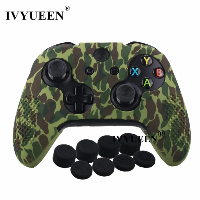 Army Green Camo IVYUEEN 15 цветов силиконовый чехол для microsoft Xbox One X S тонкий контроллер защитный чехол с аналоговой палкой для большого пальца - Цвет: Army Green Camo