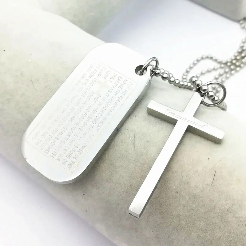 Collare Bible Lords молитва крест из нержавеющей стали ожерелья и кулоны оптовая торговля