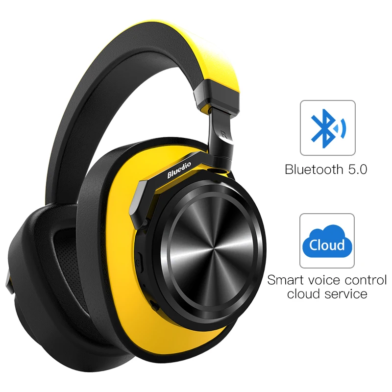 Bluedio T6 активный Шум шумоподавления наушники Беспроводной Bluetooth гарнитура с микрофоном для телефонов и музыка - Цвет: New verison yellow