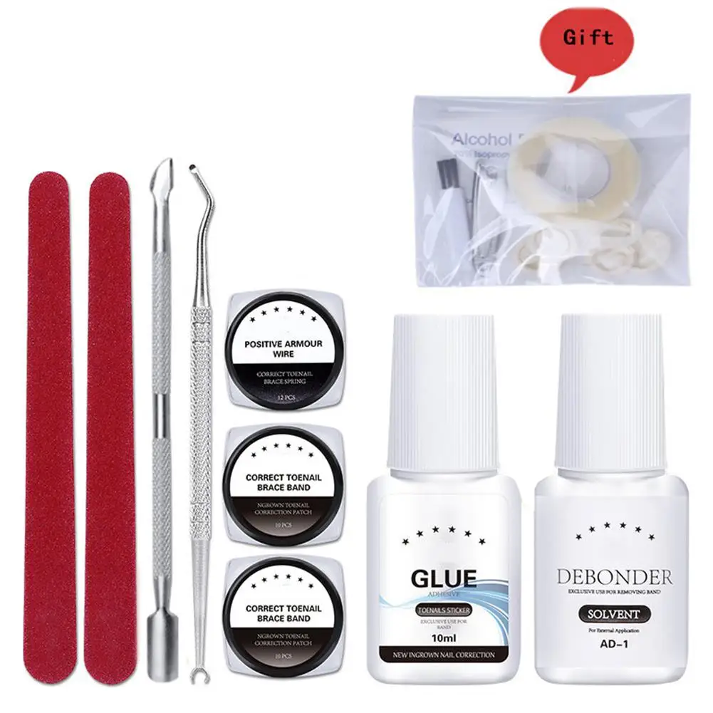 9 шт./компл. вросшие Стикеры для ногтей коррекция из нержавеющей стали с двойной