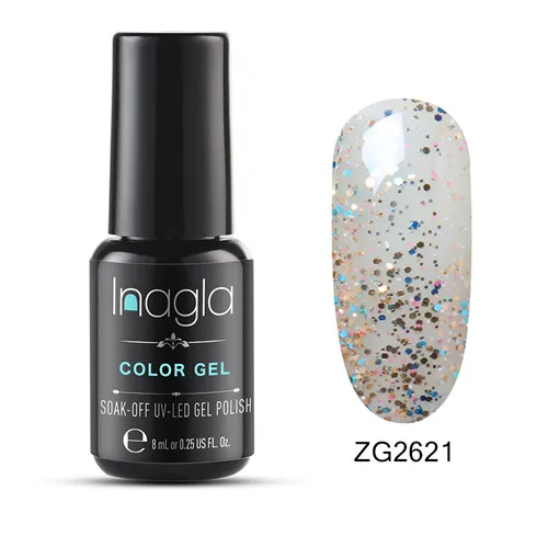 ZG2621 Inagla 8 мл Сияющий Блеск Bling Pearl paint Гель-лак для нейл-арта замачиваемый УФ светодиодный Гель-лак для ногтей маникюрный лак - Цвет: ZG2621