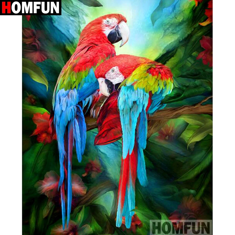 

Алмазная 5D картина HOMFUN A11905 «сделай сам», вышивка крестиком «попугай, пейзаж», прямоугольная/круглая, домашний декор, подарок