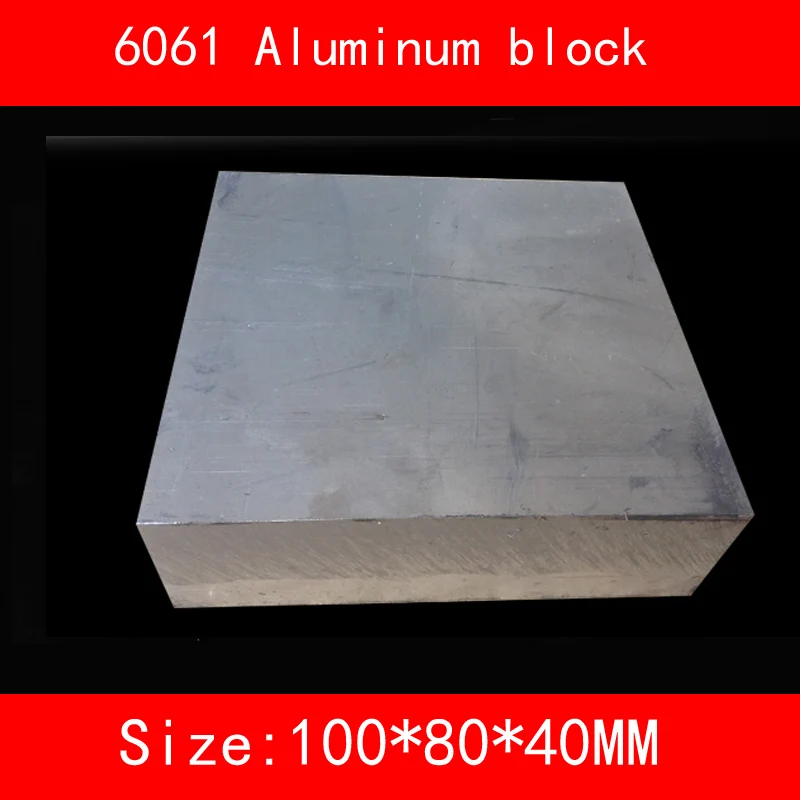 

6061 aluminum block size 100*80*40mm AL Metal silver color use metalworking 1 pcs