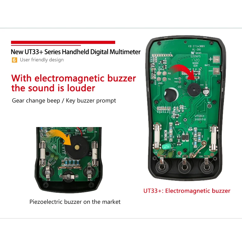 UNIT UT33B+ Mini Digital Multimeter AC DC Voltmeter Ammeter 2000 Counts Battery Test Meter Multitester Resistance ohm Tester