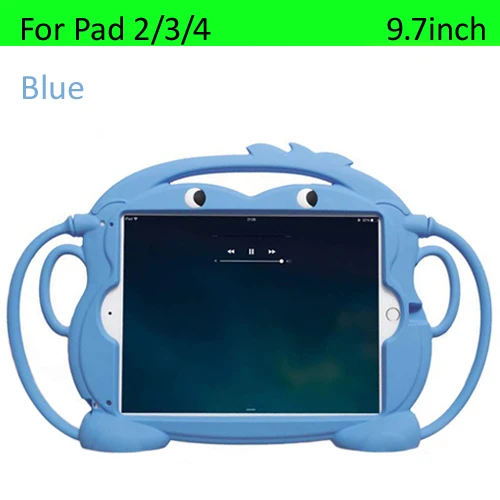 pad234 blue Чехол для iPad air 9,7 силиконовая обезьянка, Детский милый Ударопрочный Мягкий портативный светильник защитный чехол - Цвет: pad234 blue