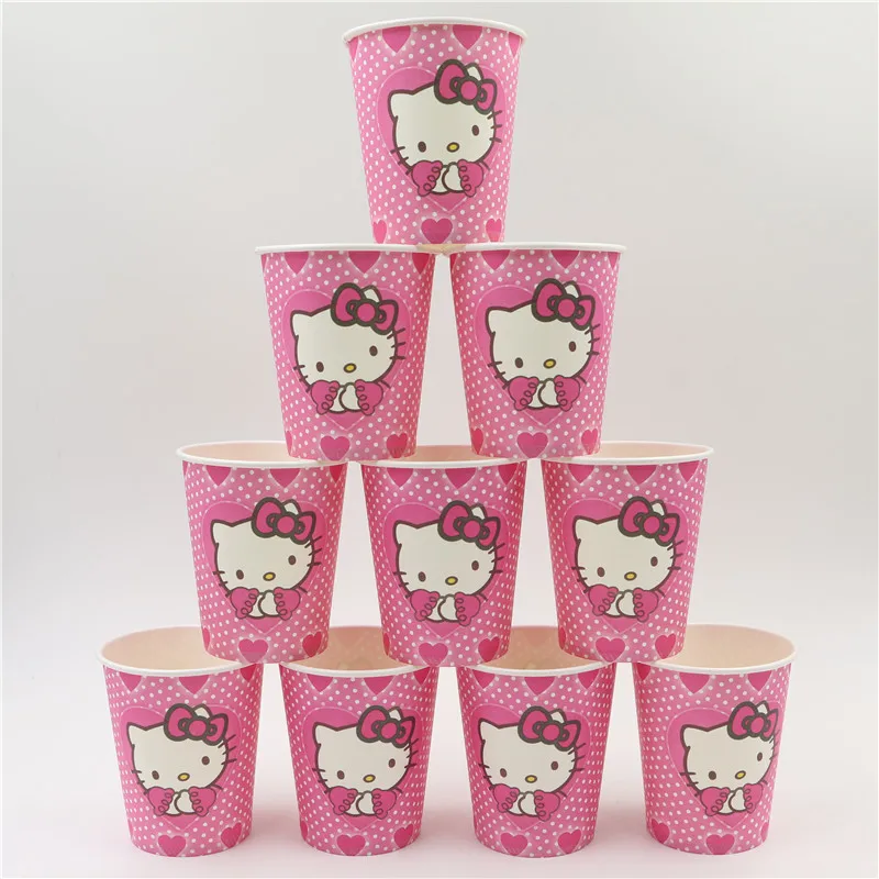 1 сумка 100 шт. бумажная чашка hello kitty для мальчиков и девочек украшение на день