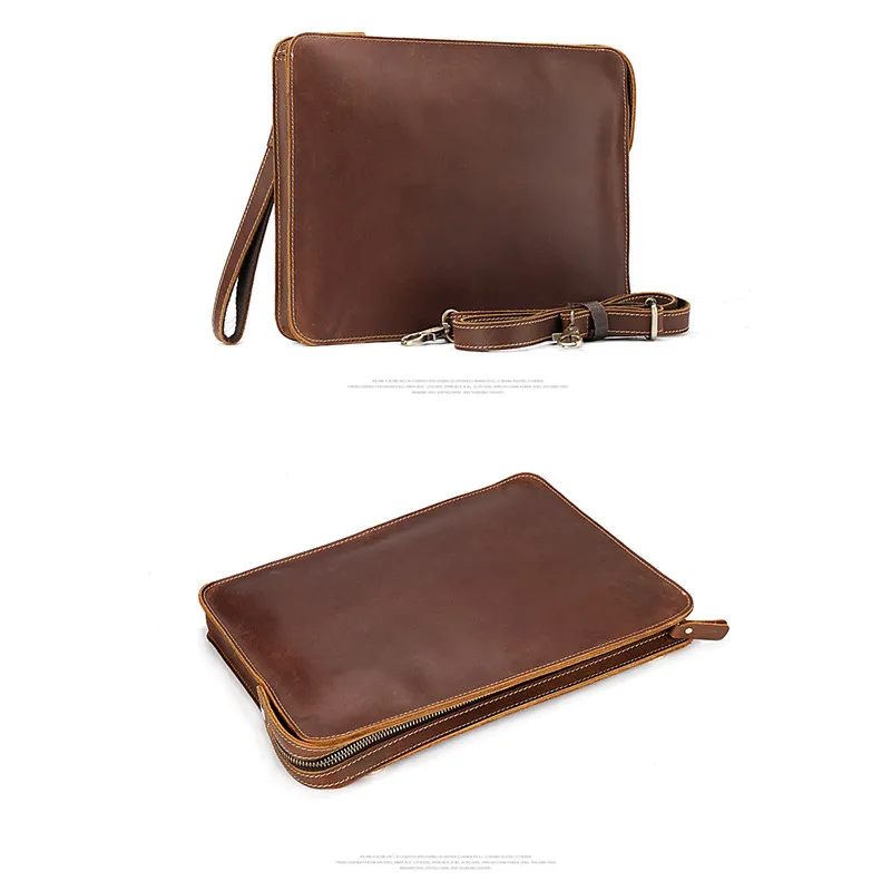 Мужская деловая кожаная сумка конверт мессенджеры через плечо для IPAD