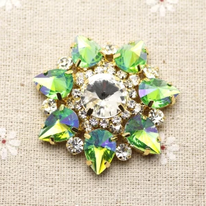 light green Красочные Стразы в форме цветка аппликация золотом, пришиваются на горный хрусталь с схватка для свадьбы платье для танцев украшения - Цвет: light green