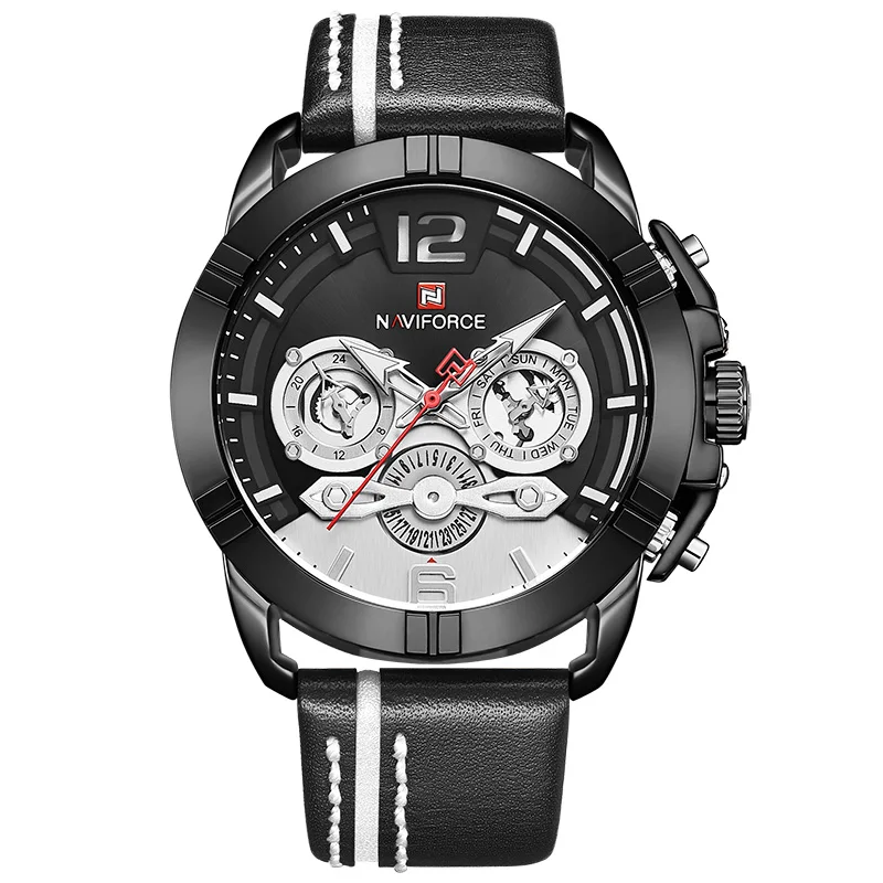BWB NAVIFORCE Топ люксовый бренд мужские часы спортивные Кварцевые Мужские наручные часы кожаные водонепроницаемые мужские часы аналоговые с указанием даты Relogio Masculino - Цвет: BWB