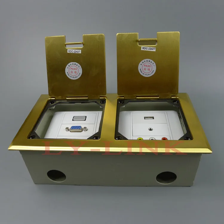 

Yellow Color floor socket ground socket to install two 86X86 size wall plate