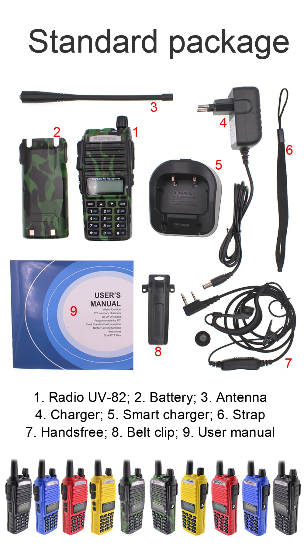 BaoFeng UV-82 иди и болтай Walkie Talkie “иди и 5 Вт 136-174 МГц& 400-520 МГц двухстороннее радио Любительское радио Baofeng Радио BaoFeng uv82