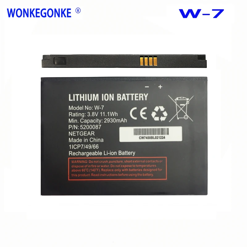 WONKEGONKE W-7 батарея W7 для Netgear Sierra Aircard 790S 810S беспроводной маршрутизатор 2930mAh 3 8 V