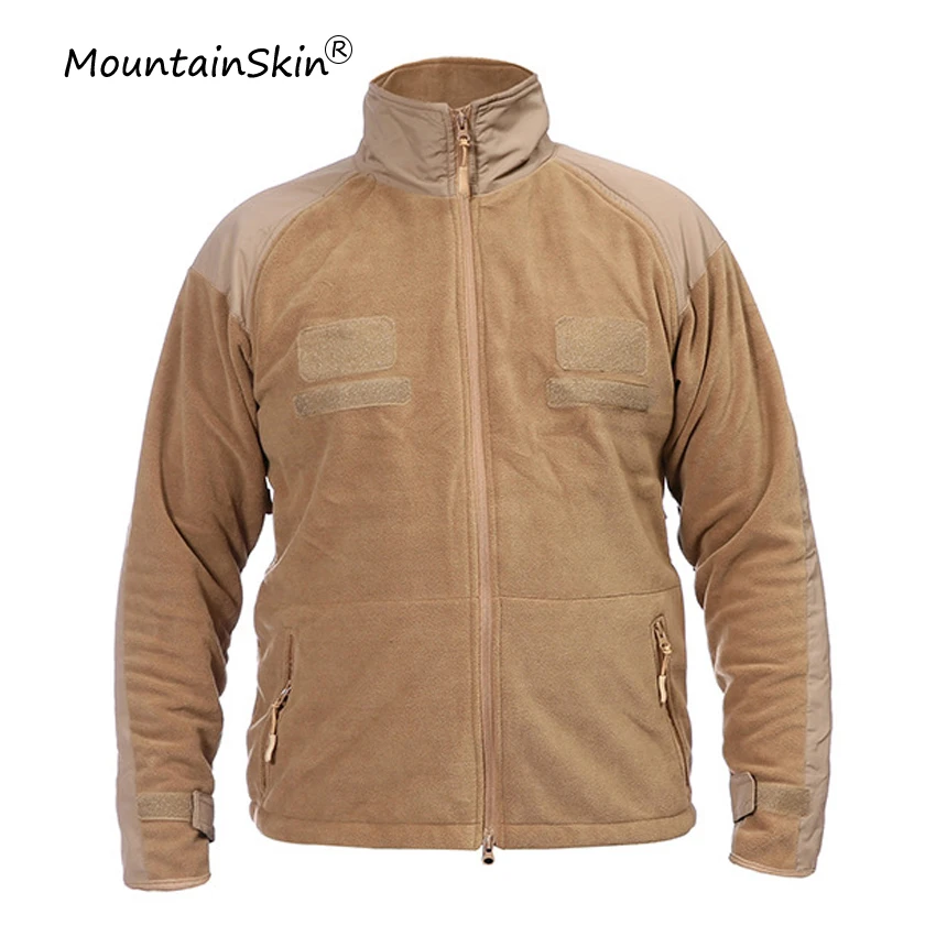 Мужская Флисовая Куртка Mountainskin теплая армейская тактическая верхняя одежда на