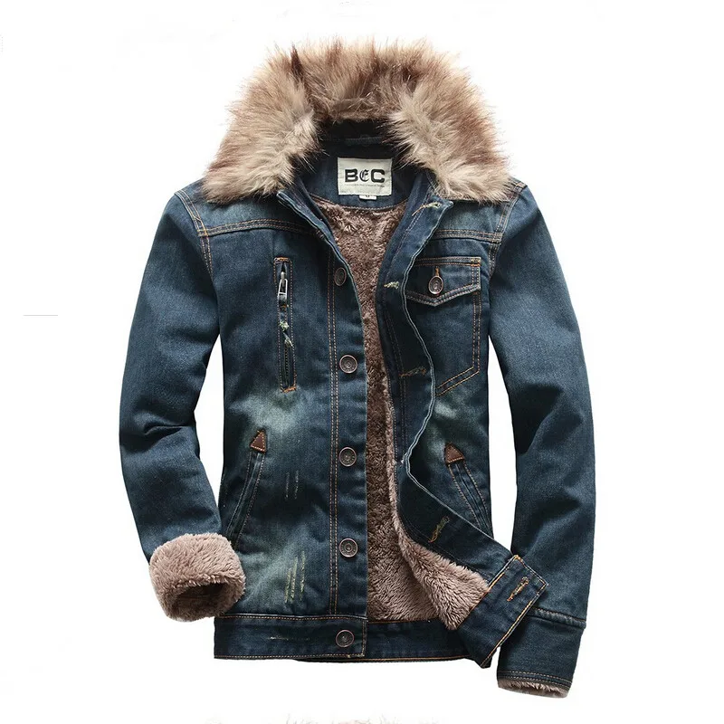 2017 зимний человек clothing мода длинным рукавом turn down воротник мужской джинсовая