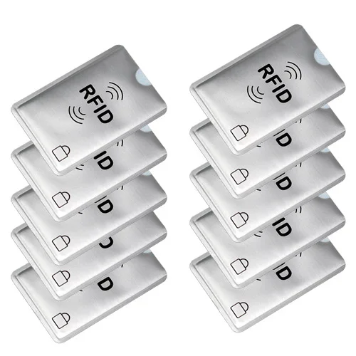 RFD003-4 10 pcs 10 шт. алюминиевый Анти Rfid считыватель держатель для банковской кредитной карты Защита Rfid считыватель карт металлический кредитный держатель для карт - Цвет: RFD003-4 10 pcs
