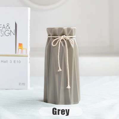 Grey Простая керамическая ваза сухоцветы цветы маленькие вазы Геометрическая креативная ваза для украшения дома - Цвет: Grey